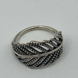 Pandora Light as a feather Sterling and cz ring. Size 7 3/4